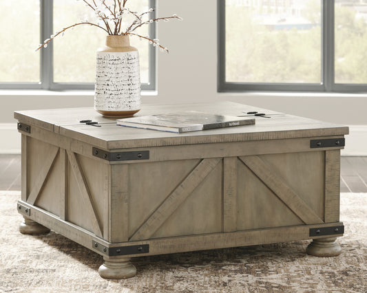 Ocala Furniture Outlet - Ashley Furniture - Aldwin Coffee Table With Storage - Cocktail Table with Storage / Gray - T457-20
