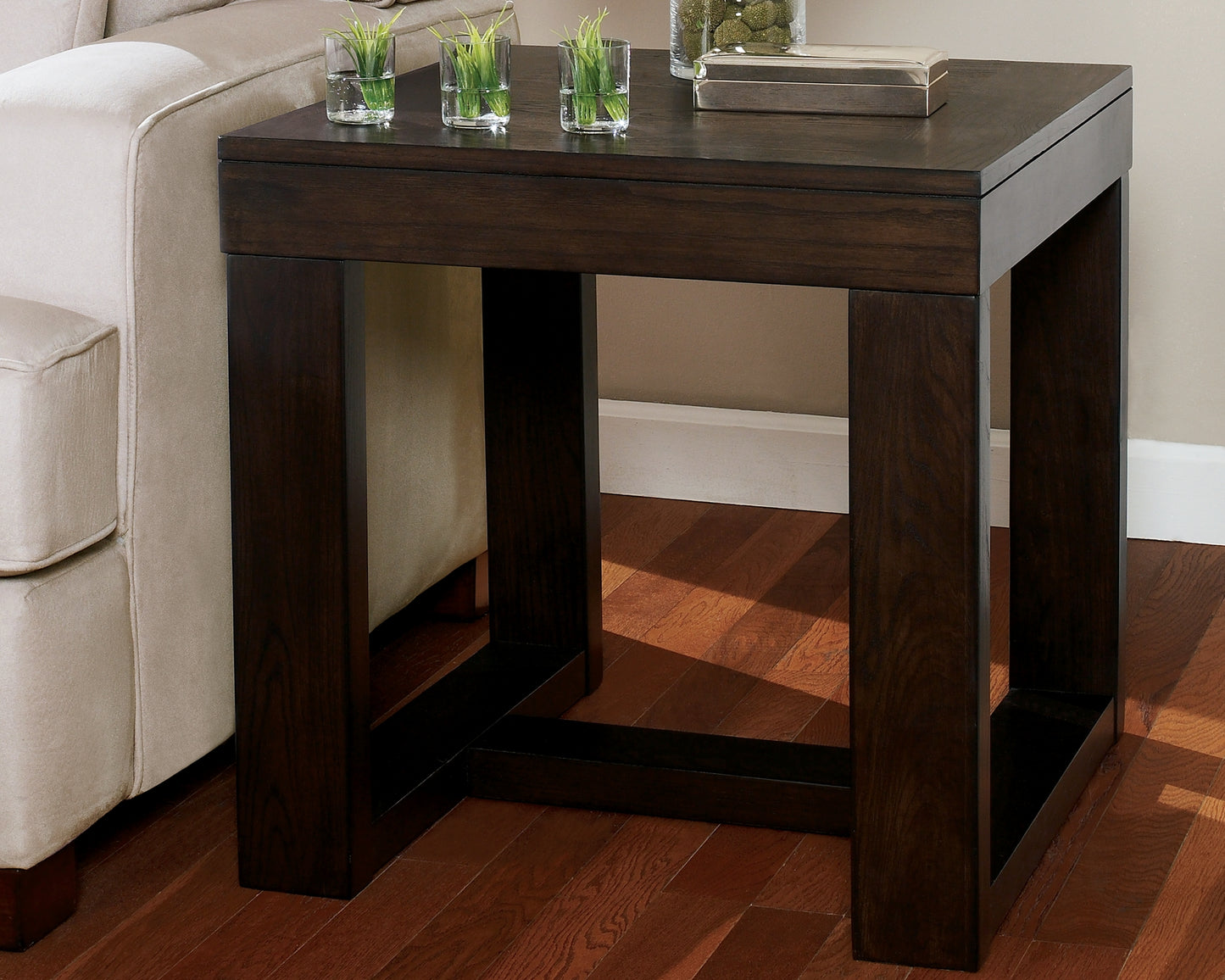 Ocala Furniture Outlet - Ashley Furniture - Watson End Table - Square End Table / Dark Brown - T481-2
