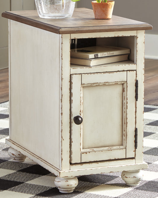Ocala Furniture Outlet - Ashley Furniture - Realyn Chairside End Table - Chair Side End Table / White/Brown - T523-7