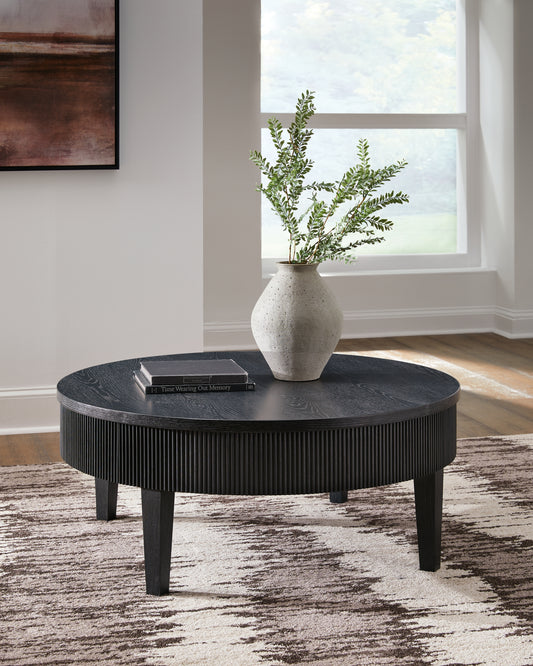 Ocala Furniture Outlet - Ashley Furniture - Marstream Coffee Table - Round Cocktail Table / Black - T551-8