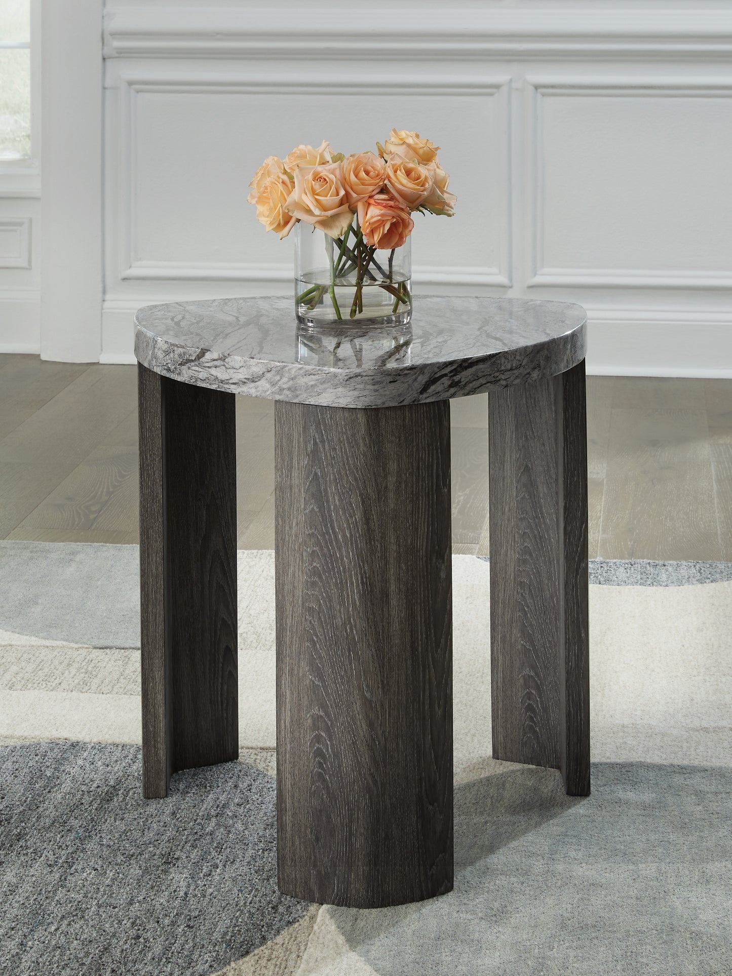 Ocala Furniture Outlet - Ashley Furniture - Surmour End Table - Triangle End Table / Gray/Brown - T600-6