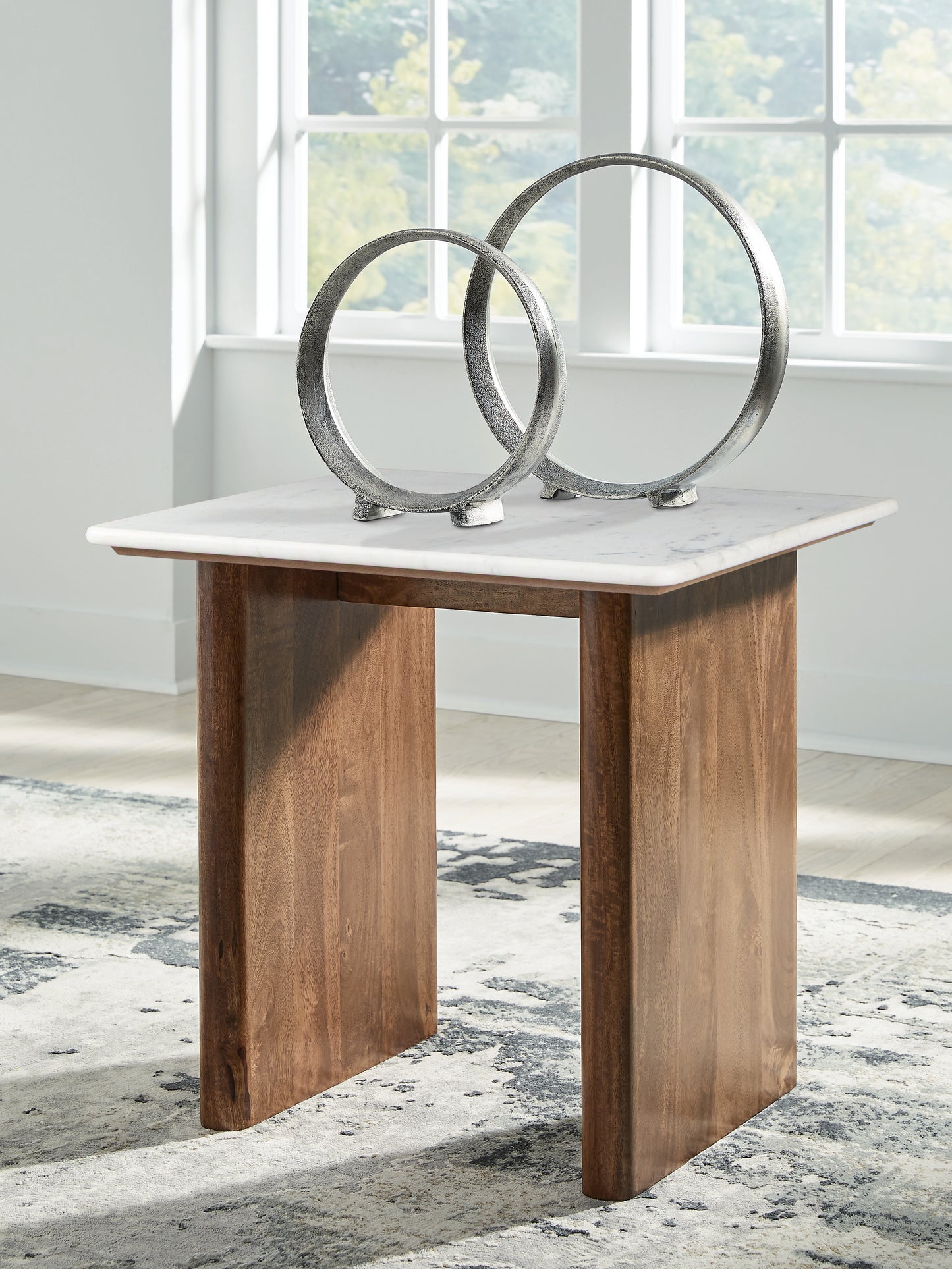 Ocala Furniture Outlet - Ashley Furniture - Isanti End Table - Square End Table / Light Brown/White - T662-3