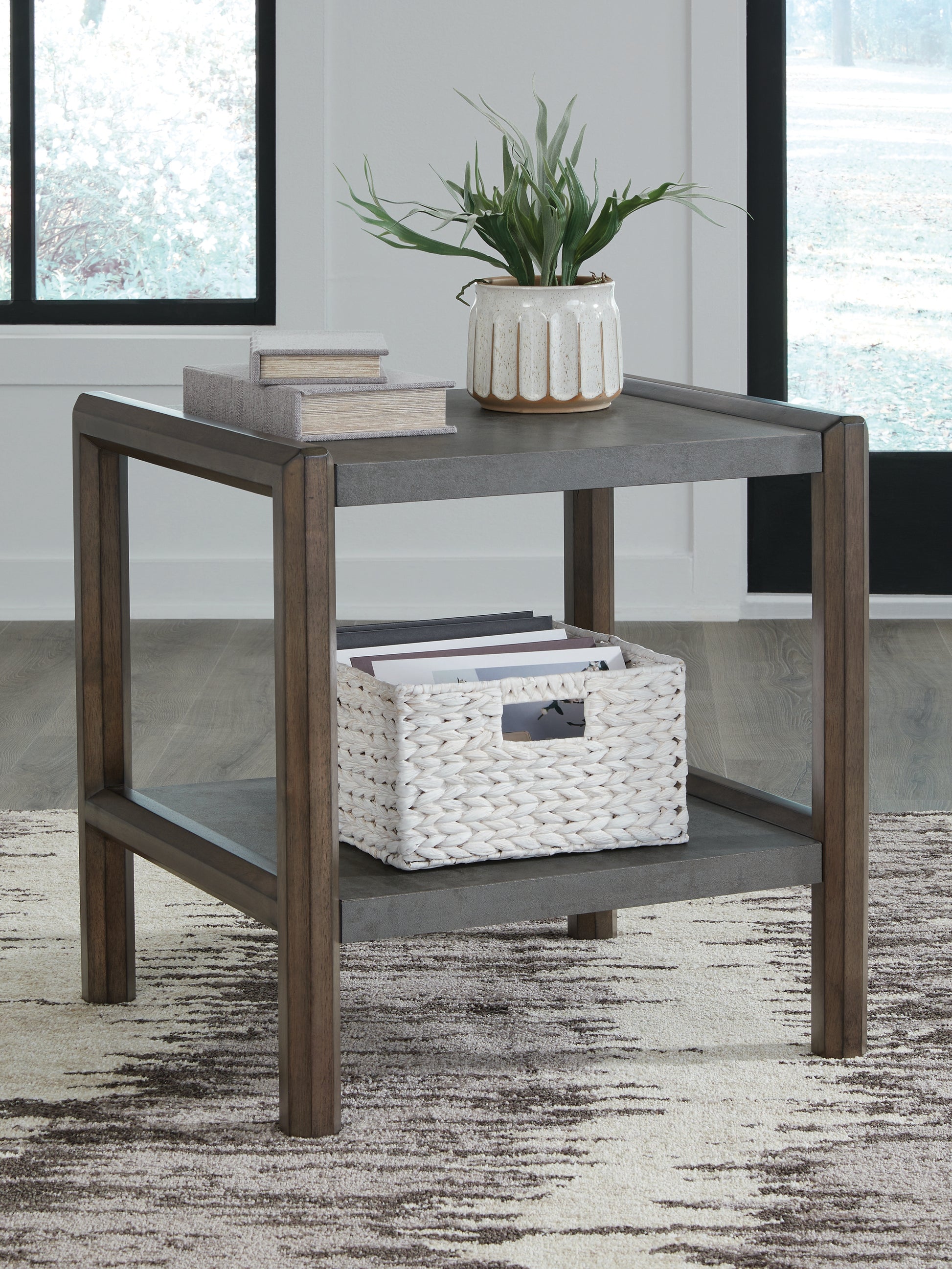 Ocala Furniture Outlet - Ashley Furniture - Kallenny End Table - Rectangular End Table / Brown/Gray - T669-3