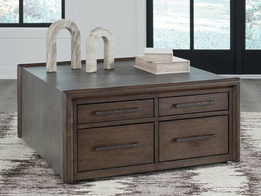 Ocala Furniture Outlet - Ashley Furniture - Kallenny Coffee Table - Square Cocktail Table / Brown/Gray - T669-8