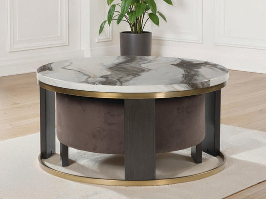 Ocala Furniture Outlet - Ashley Furniture - Jazmore Nesting Coffee Table (Set of 2) - Nesting Cocktail Tables (Set of 2) / Brown/Brass Finish - T671-22