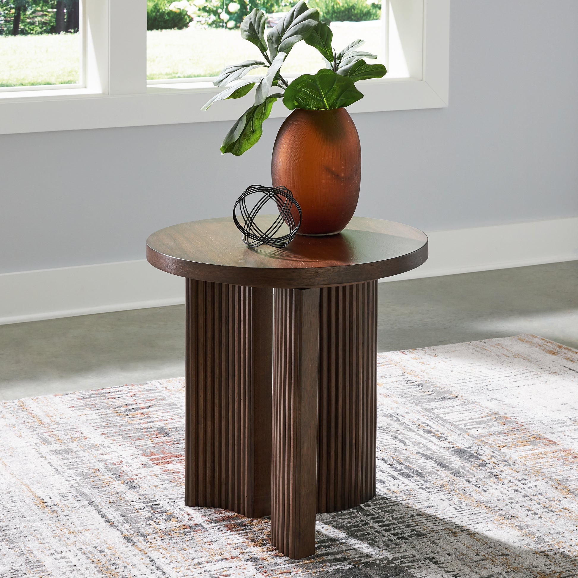 Ocala Furniture Outlet - Ashley Furniture - Korestone End Table - Rectangular End Table / Dark Brown - T438-3