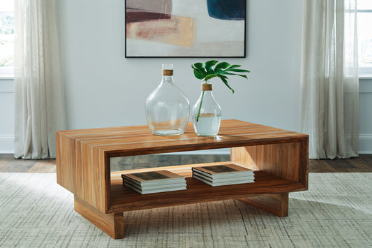Ocala Furniture Outlet - Ashley Furniture - Dressonni Coffee Table - Rectangular Cocktail Table / Brown - T690-1
