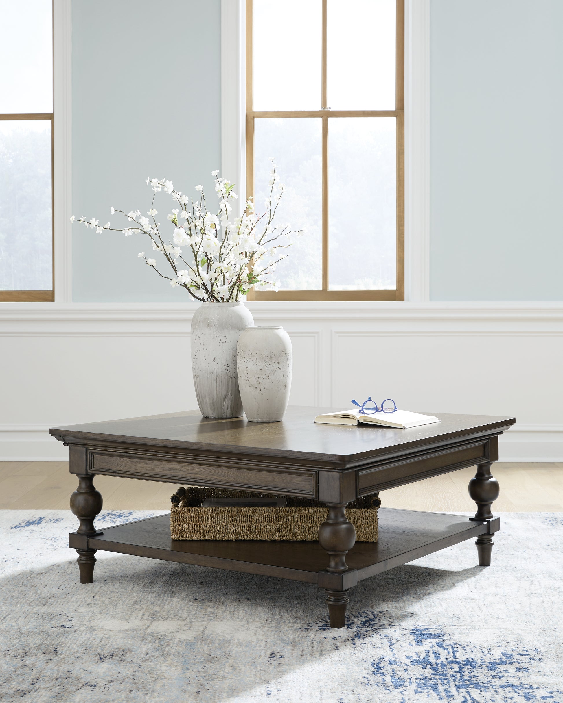 Ocala Furniture Outlet - Ashley Furniture - Veramond Coffee Table - Square Cocktail Table / Dark Brown - T694-8