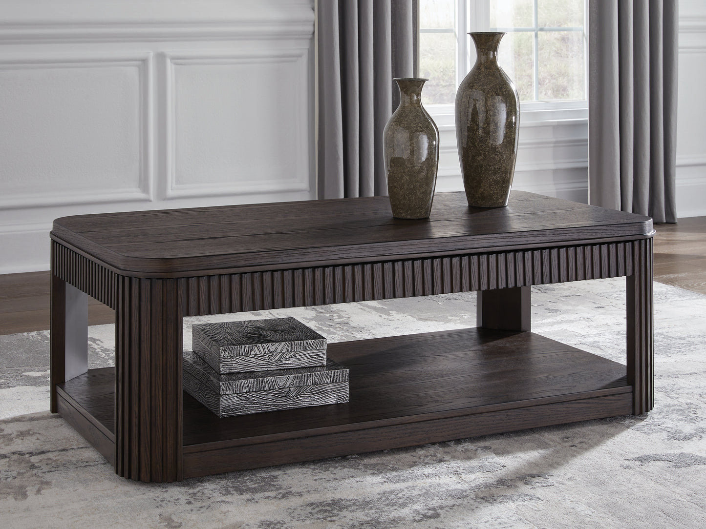 Ocala Furniture Outlet - Ashley Furniture - Carlibrie Lift-Top Coffee Table - Lift Top Cocktail Table / Warm Brown - T700-9