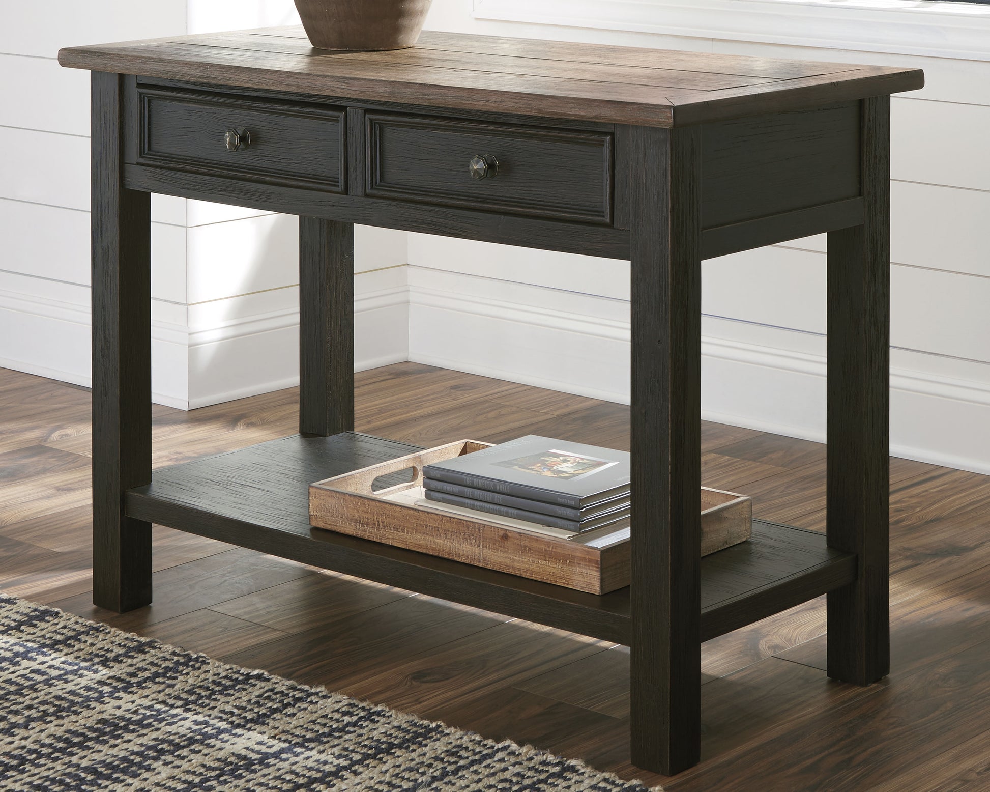 Ocala Furniture Outlet - Ashley Furniture - Tyler Creek Sofa/Console Table - Sofa Table / Grayish Brown/Black - T736-4