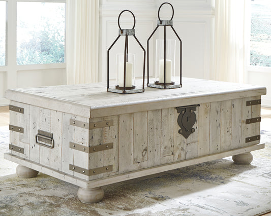 Ocala Furniture Outlet - Ashley Furniture - Carynhurst Coffee Table with Lift Top - Lift Top Cocktail Table / White Wash Gray - T757-9