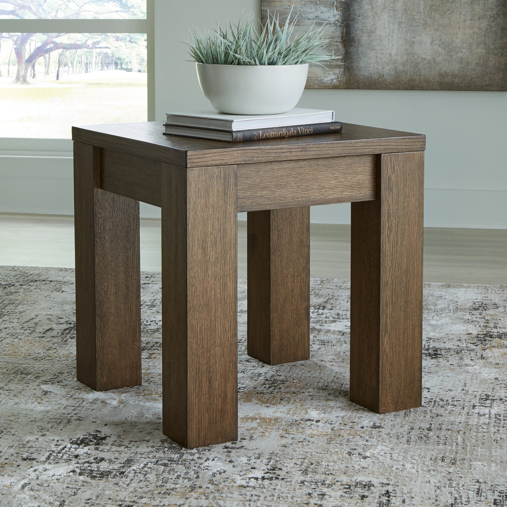 Ocala Furniture Outlet - Ashley Furniture - Rosswain End Table - Square End Table / Warm Brown - T763-2