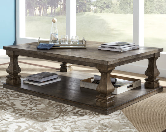 Ocala Furniture Outlet - Ashley Furniture - Johnelle Coffee Table - Rectangular Cocktail Table / Gray - T776-1