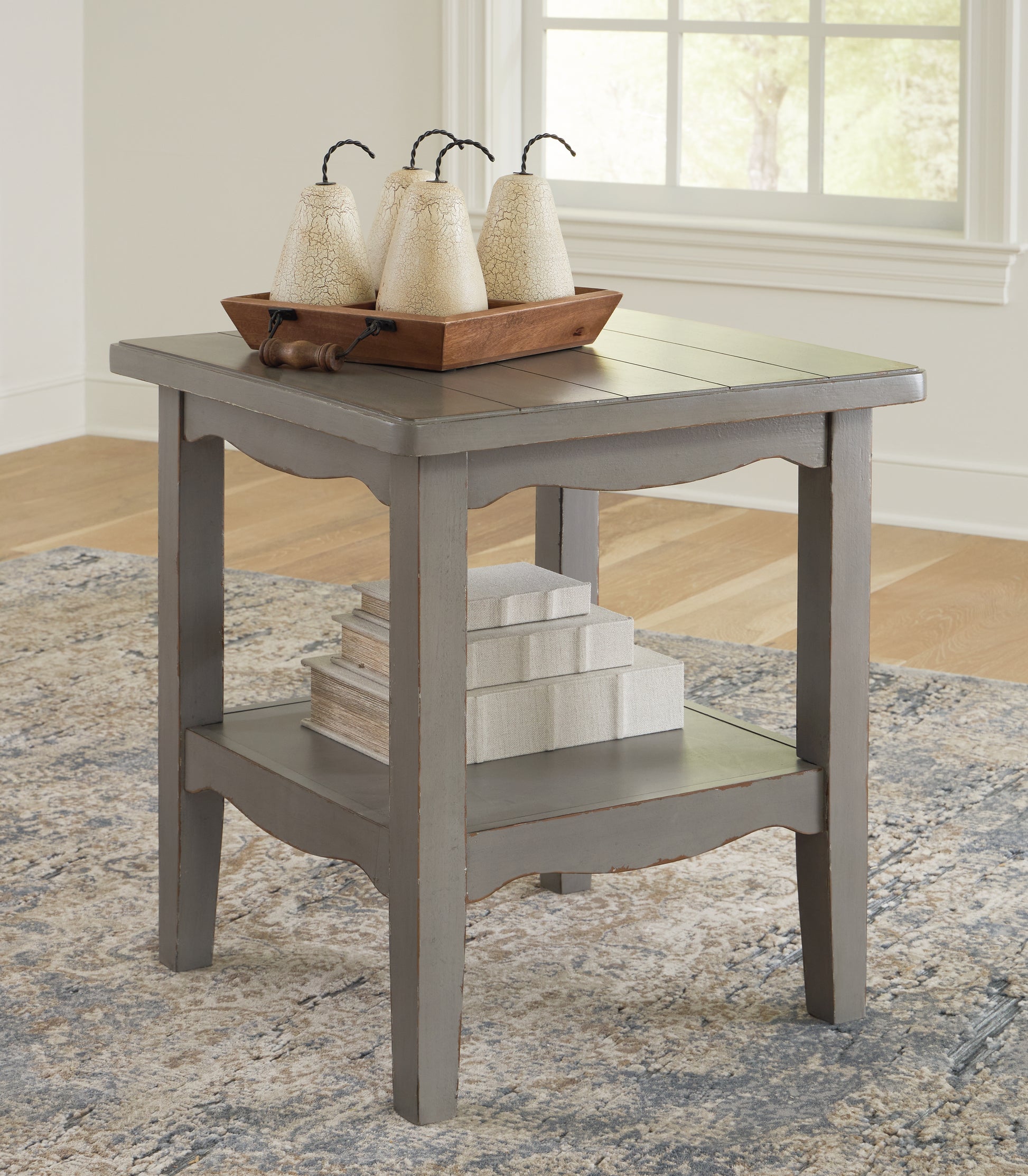 Ocala Furniture Outlet - Ashley Furniture - Charina End Table - Square End Table / Antique Gray - T784-2