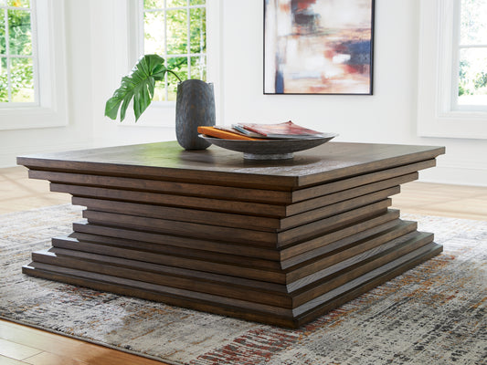 Ocala Furniture Outlet - Ashley Furniture - Hannodream Coffee Table - Square Cocktail Table / Warm Brown - T821-8