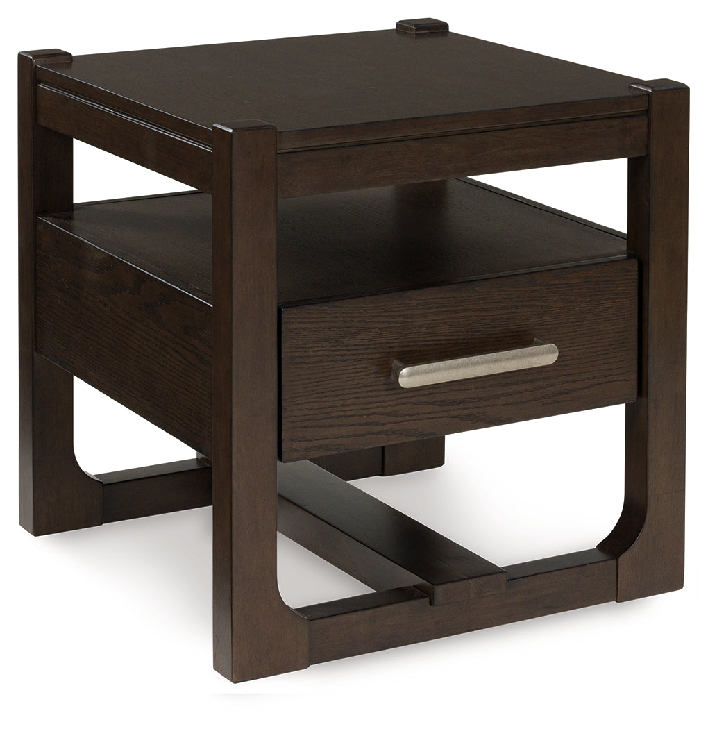 Ocala Furniture Outlet - Ashley Furniture - Breckington End Table - Rectangular End Table / Dark Brown - T656-3