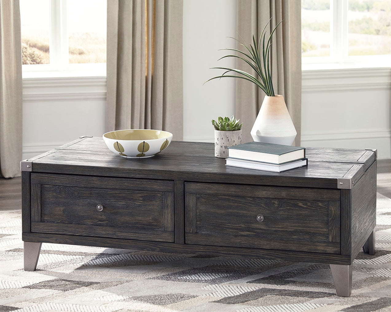 Ocala Furniture Outlet - Ashley Furniture - Todoe Coffee Table with Lift Top - Lift Top Cocktail Table / Dark Gray - T901-9