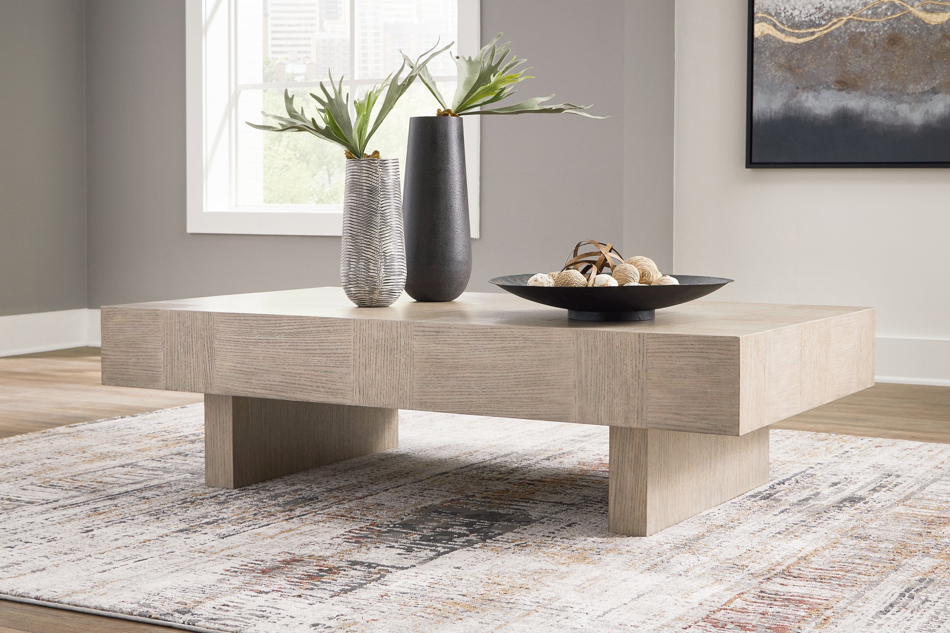 Ocala Furniture Outlet - Ashley Furniture - Jorlaina Coffee Table - Square Cocktail Table / Light Grayish Brown - T622-8