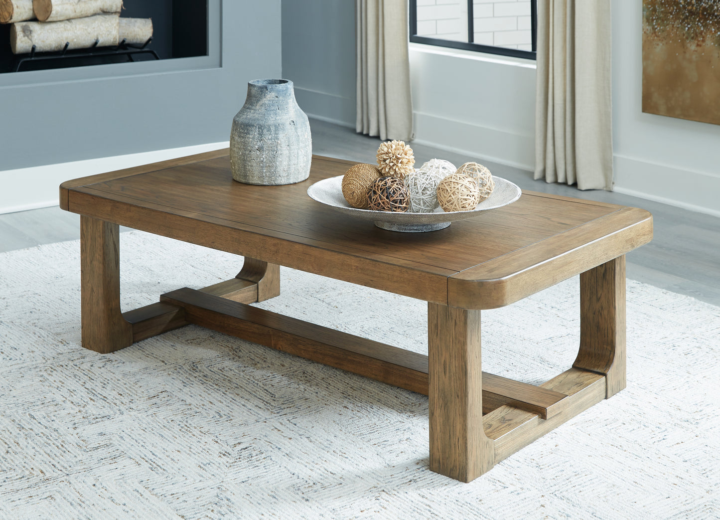 Ocala Furniture Outlet - Ashley Furniture - Cabalynn Coffee Table - Rectangular Cocktail Table / Light Brown - T974-1