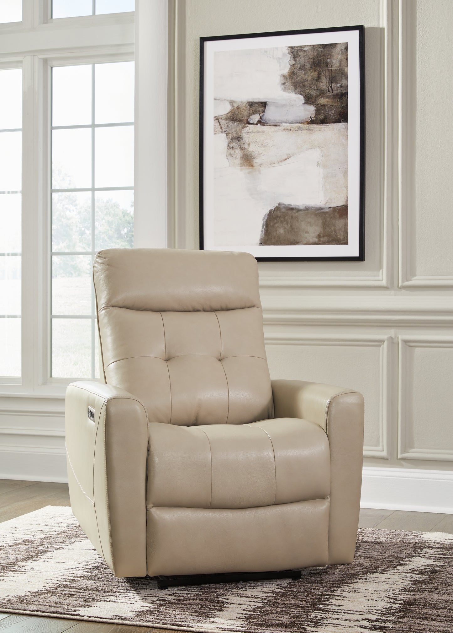 Ocala Furniture Outlet - Ashley Furniture - Pisgham Living Room - PWR Recliner/ADJ Headrest / Sand - U1050313