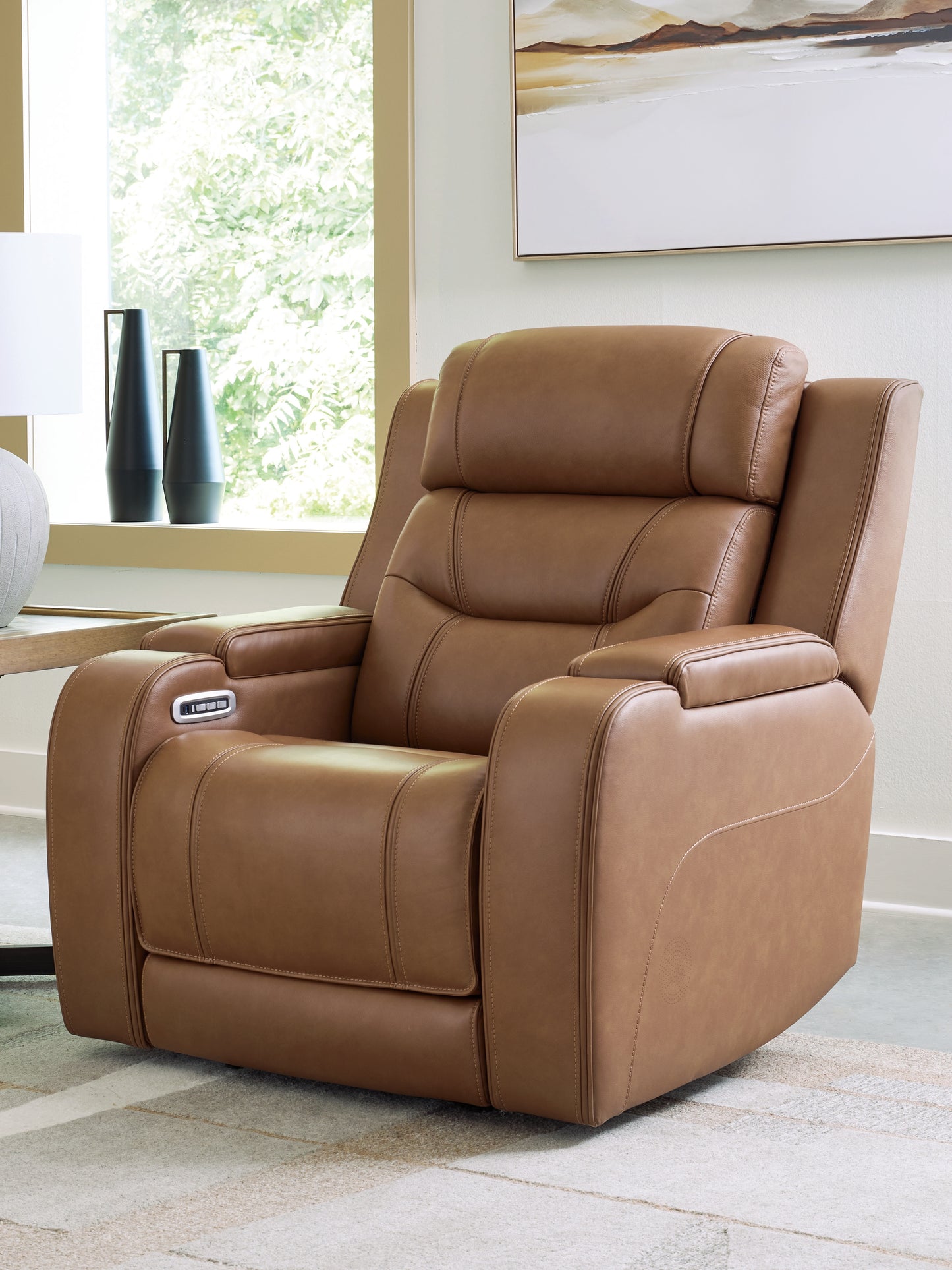 Ocala Furniture Outlet - Ashley Furniture - Knightington Living Room - Power Recliner w/Audio Seating / Caramel - PCU1160013A