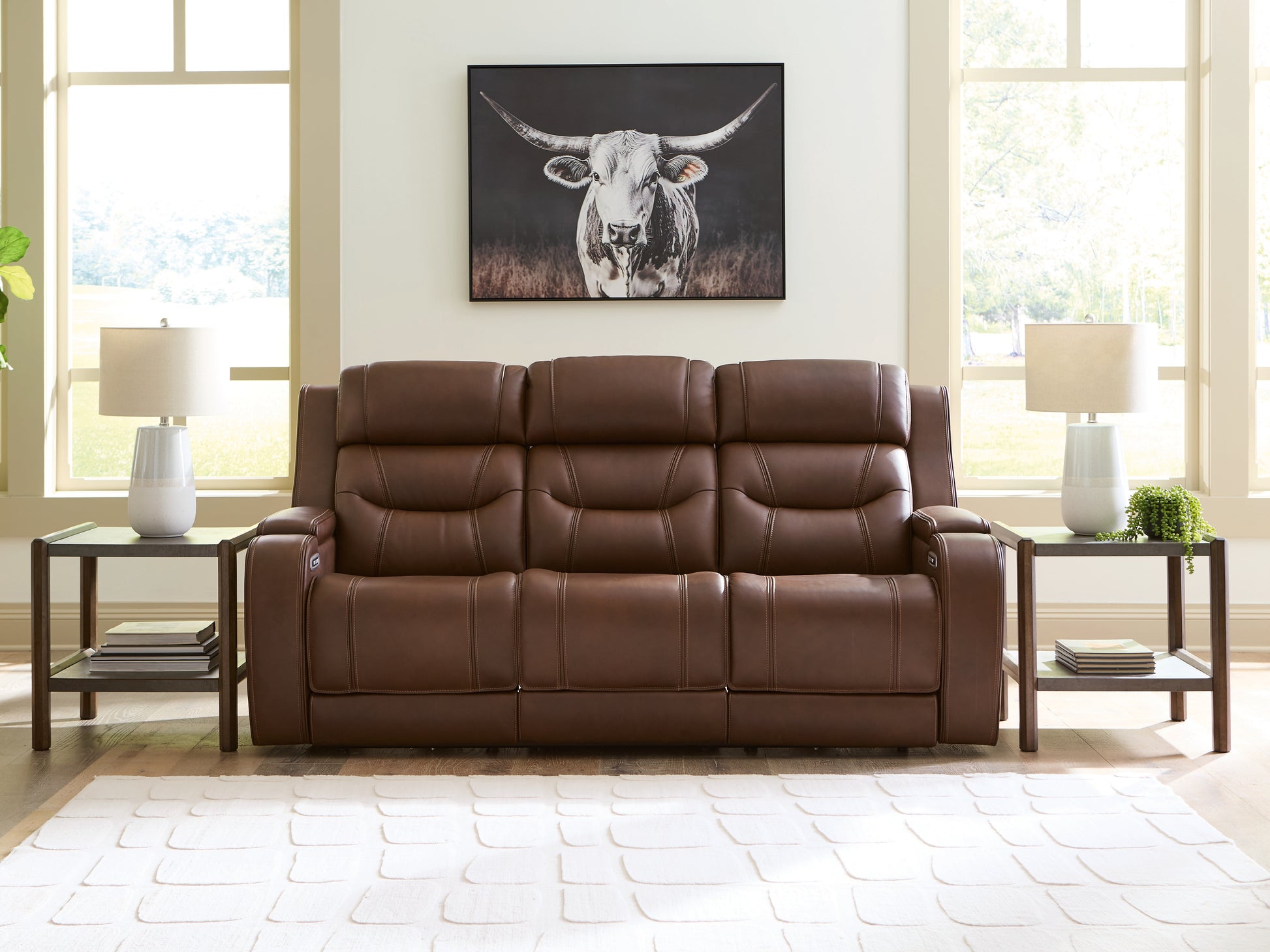 Ocala Furniture Outlet - Ashley Furniture - Knightington Living Room - Power Recliner w/Audio Seating / Brown - PCU1160213A
