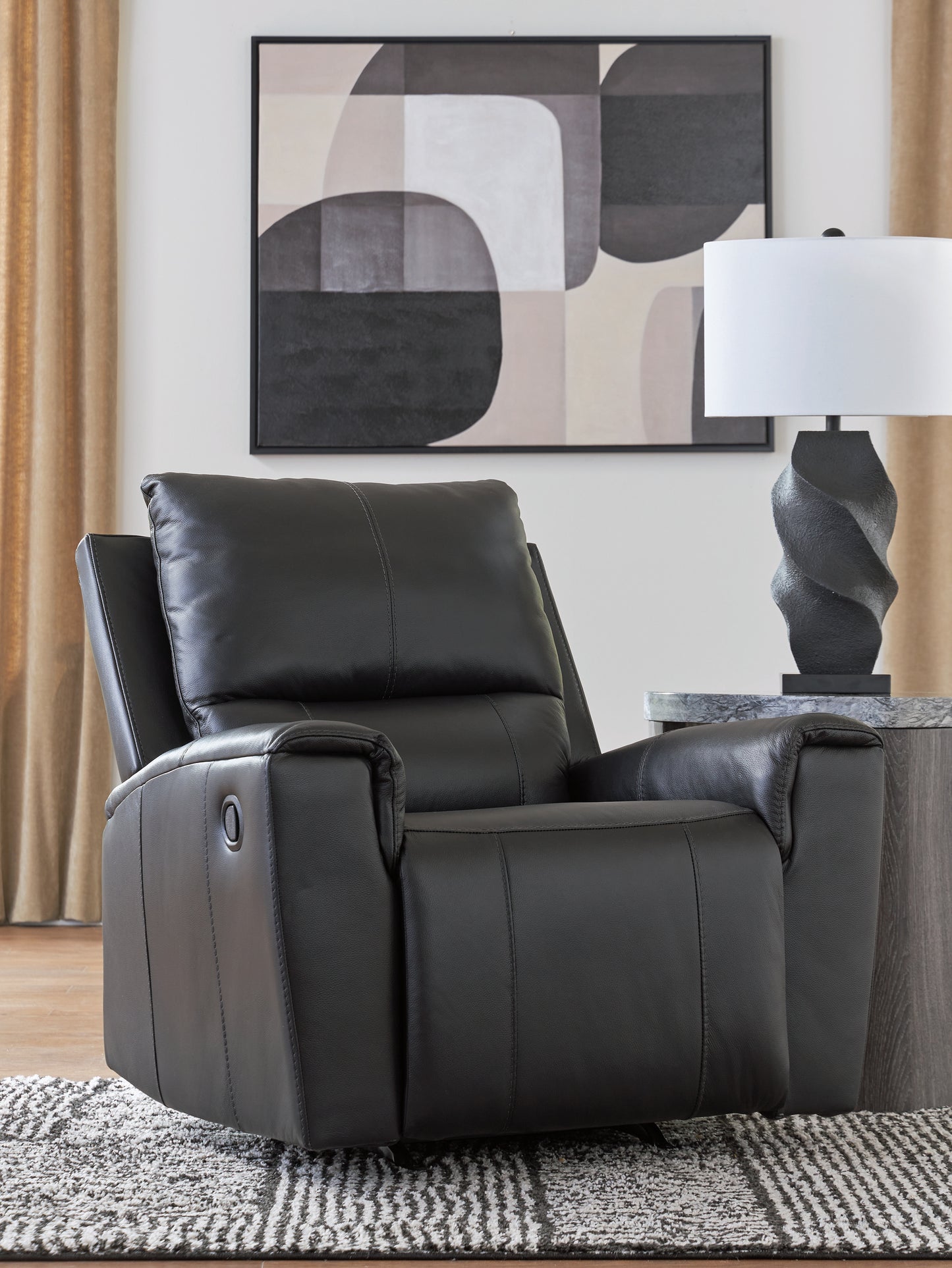 Ocala Furniture Outlet - Ashley Furniture - Glossmore Living Room - Rocker Recliner / Black - PCU1170025