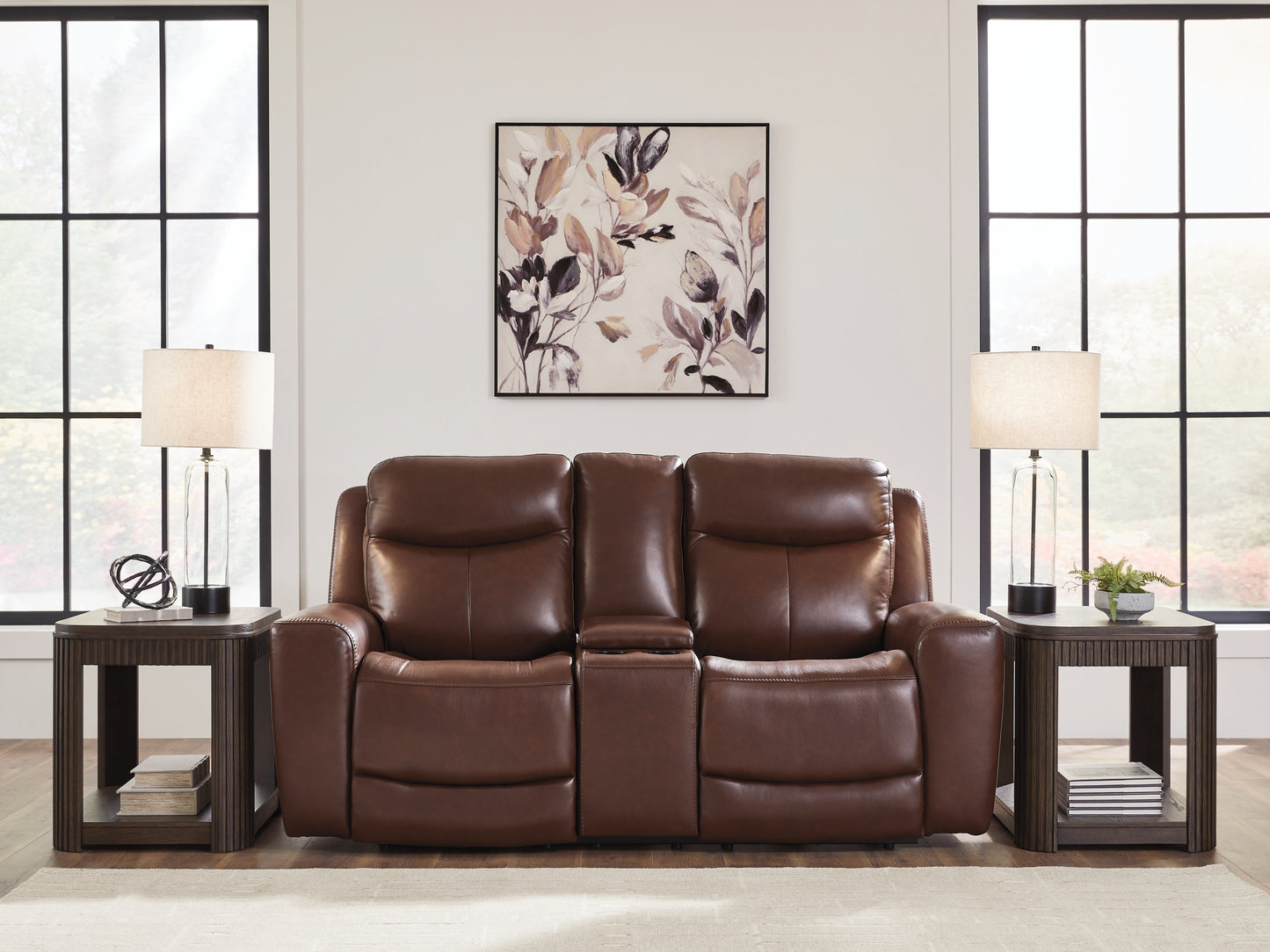 Ocala Furniture Outlet - Ashley Furniture - Next Move Living Room - PWR REC Loveseat/CON/ADJ HDRST / Mahogany - PCU1210218