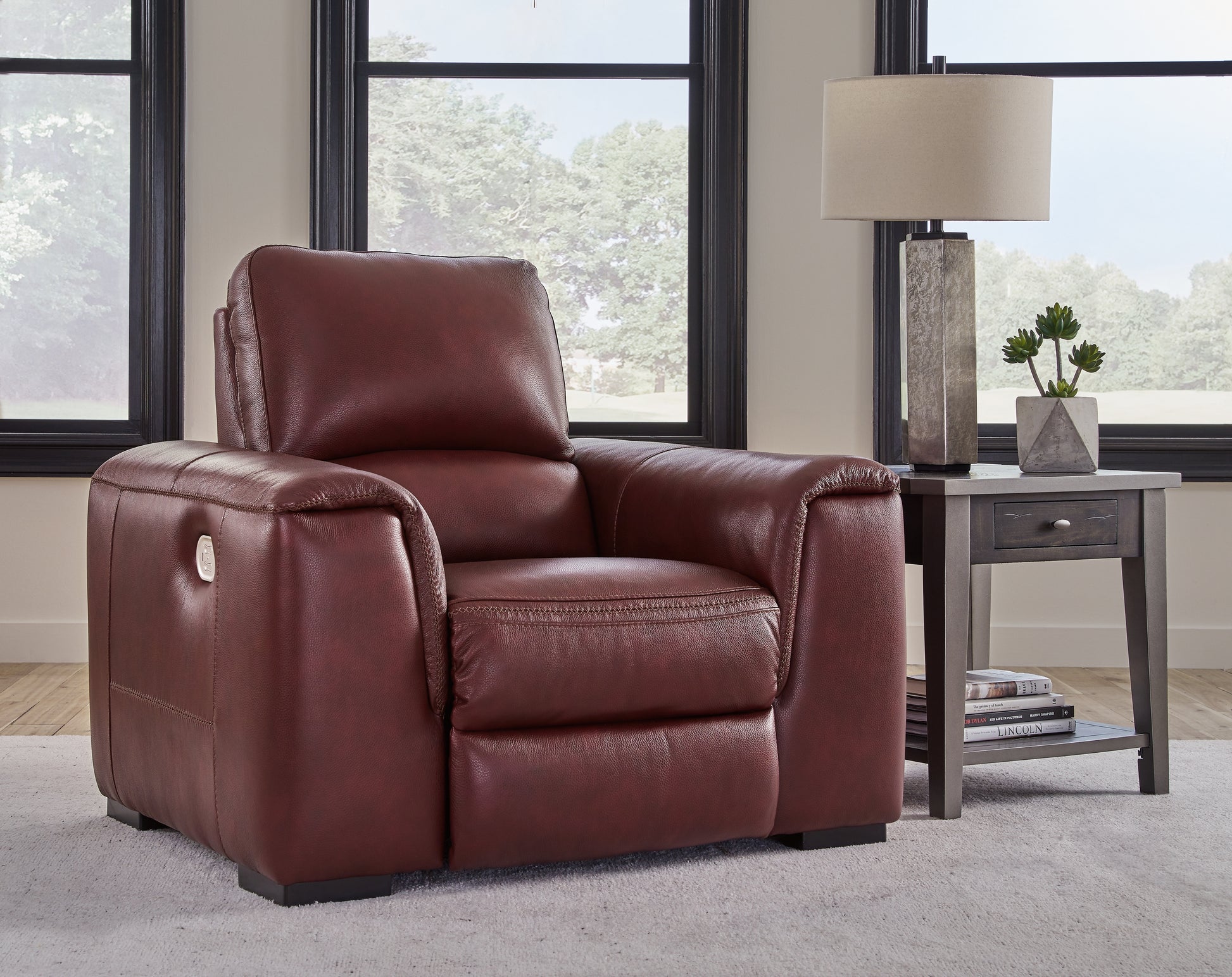 Ocala Furniture Outlet - Ashley Furniture - Alessandro Living Room - PWR REC Sofa with ADJ Headrest / Garnet - U2550115