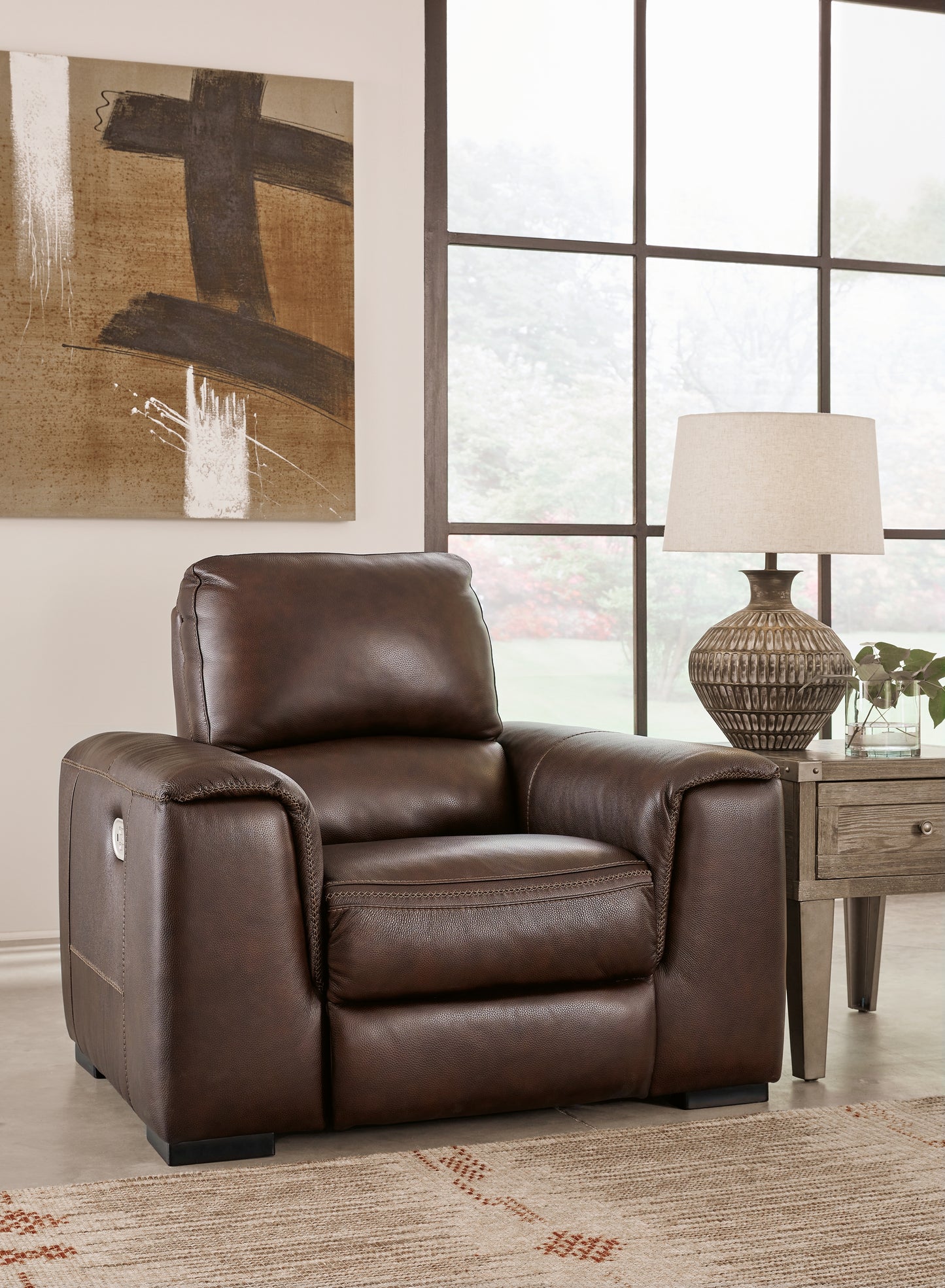 Ocala Furniture Outlet - Ashley Furniture - Alessandro Living Room - PWR Recliner/ADJ Headrest / Walnut - U2550213