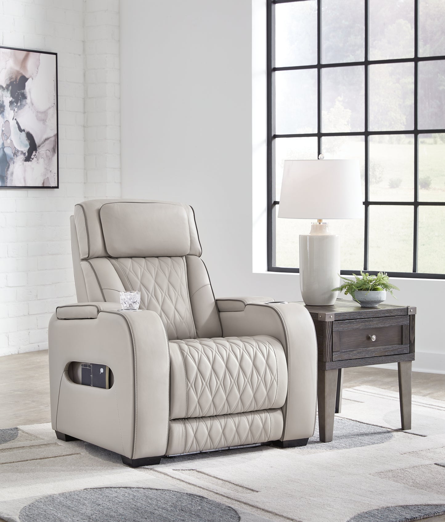 Ocala Furniture Outlet - Ashley Furniture - Boyington Living Room - PWR Recliner/ADJ Headrest / Gray - U2710513