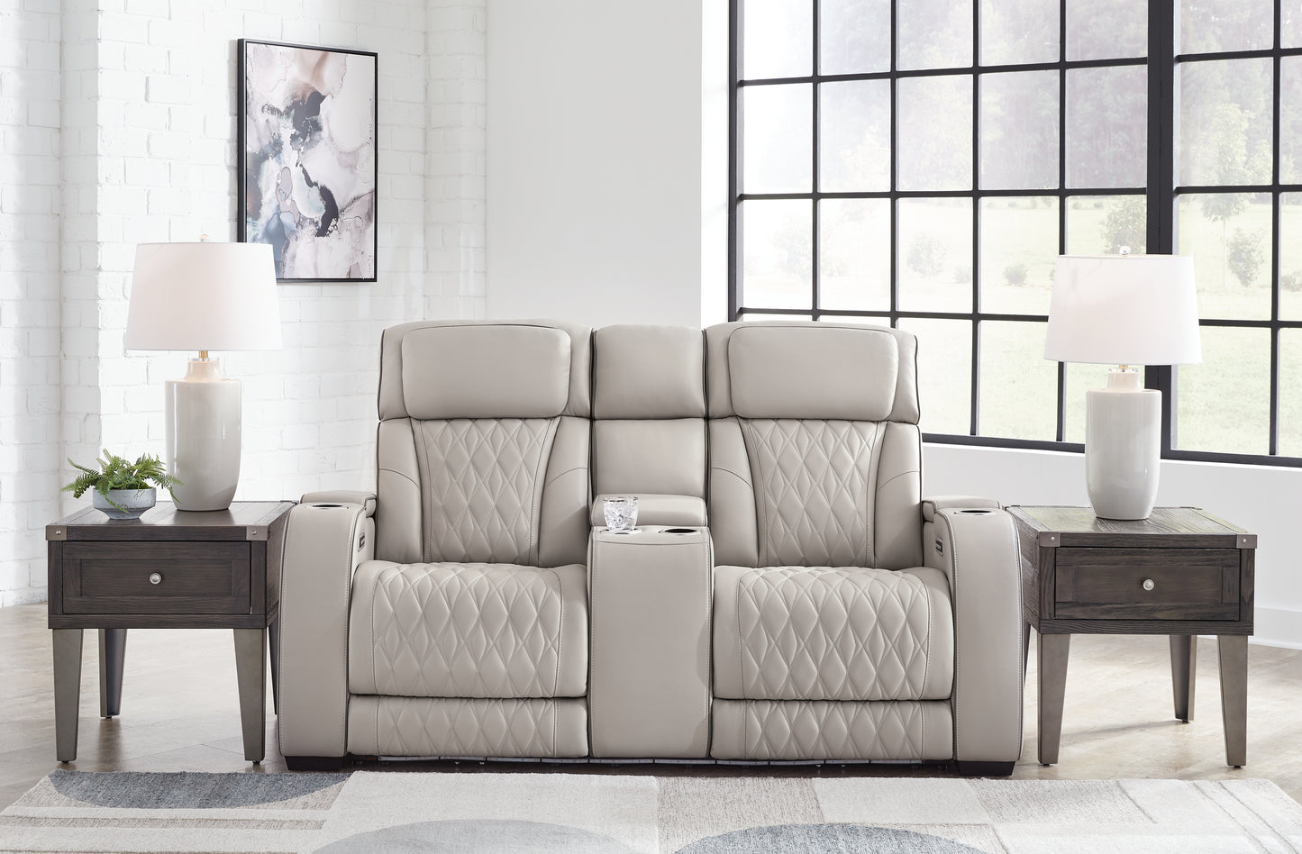 Ocala Furniture Outlet - Ashley Furniture - Boyington Living Room - PWR REC Loveseat/CON/ADJ HDRST / Gray - U2710518