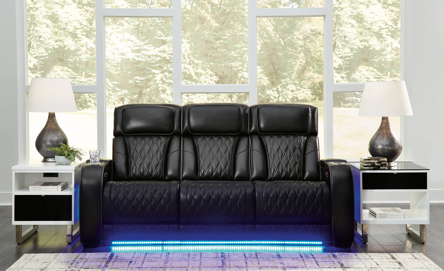 Ocala Furniture Outlet - Ashley Furniture - Boyington Living Room - PWR REC Sofa with ADJ Headrest / Black - U2710615