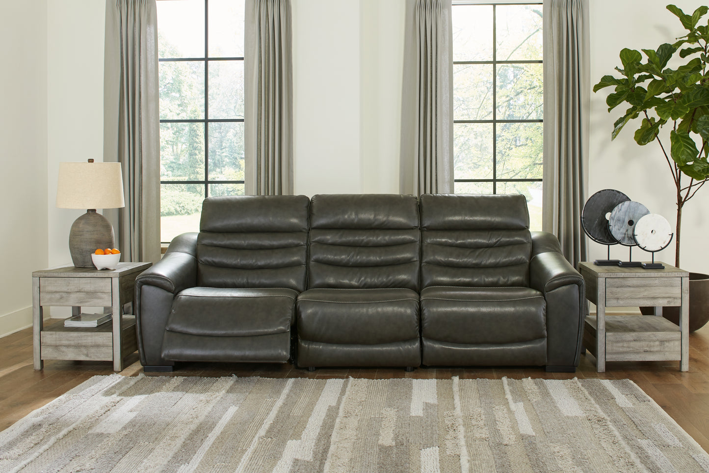 Ocala Furniture Outlet - Ashley Furniture - Center Line Sectional - 3-Piece Power Reclining Sectional Sofa / Dark Gray - U63404S5