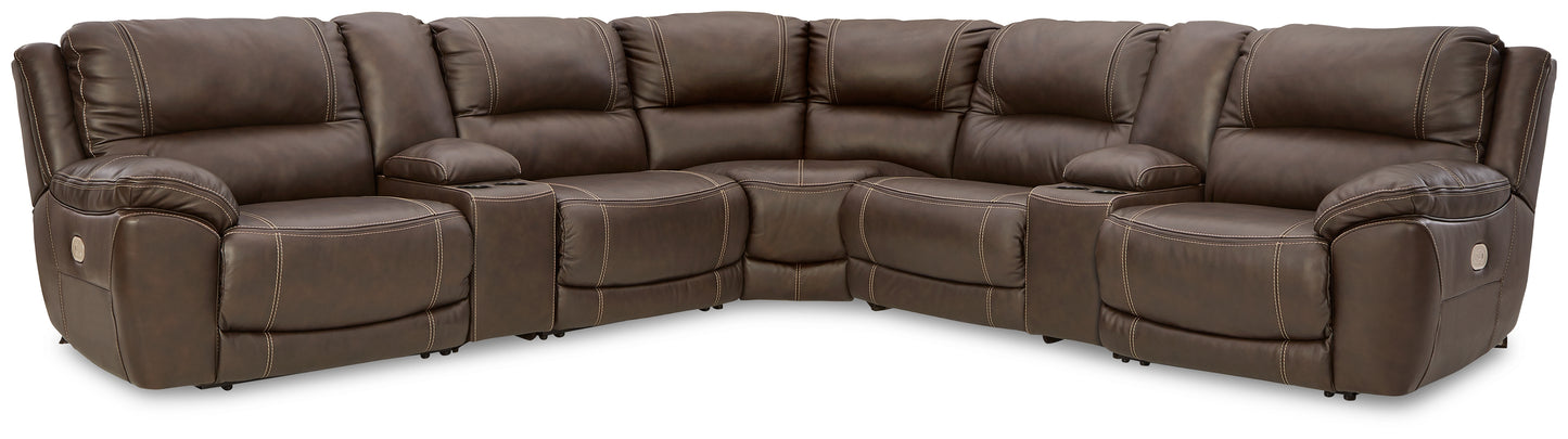 Ocala Furniture Outlet - Ashley Furniture - Dunleith Sectional - 7-Piece Power Reclining Sectional / Chocolate - U71604S7