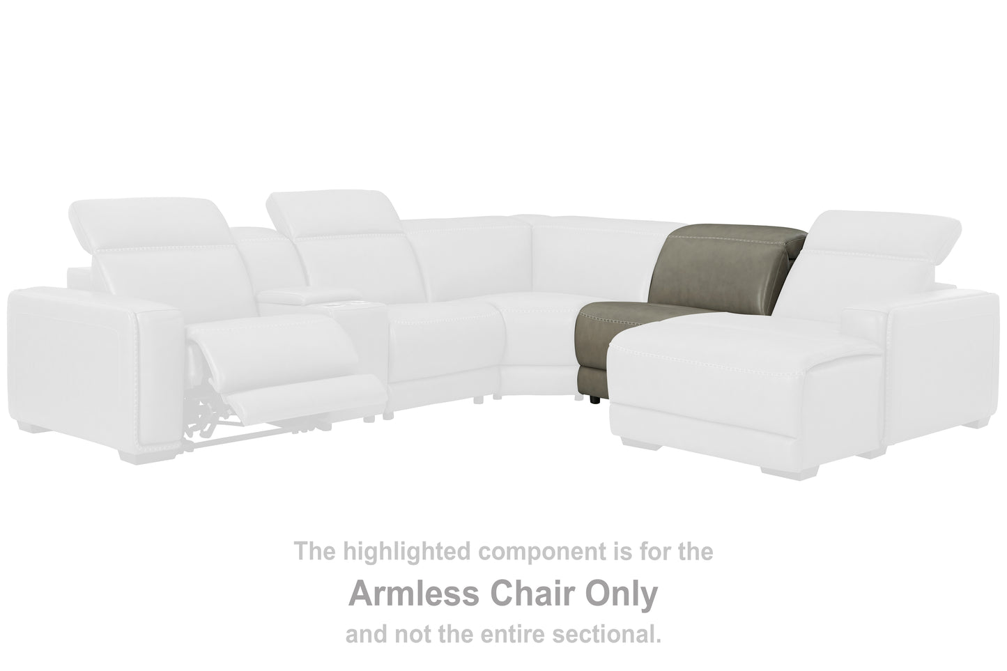 Ocala Furniture Outlet - Ashley Furniture - Correze Sectional - Armless Chair / Gray - U9420246