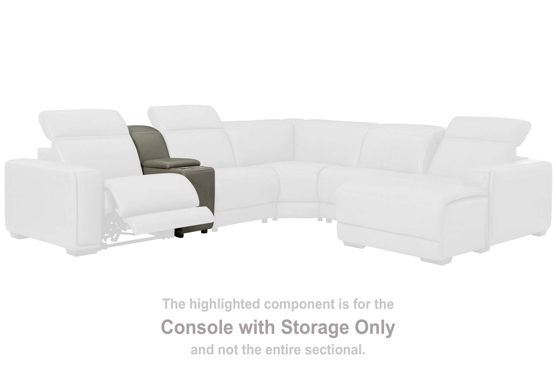 Ocala Furniture Outlet - Ashley Furniture - Correze Sectional - Console with Storage / Gray - U9420257