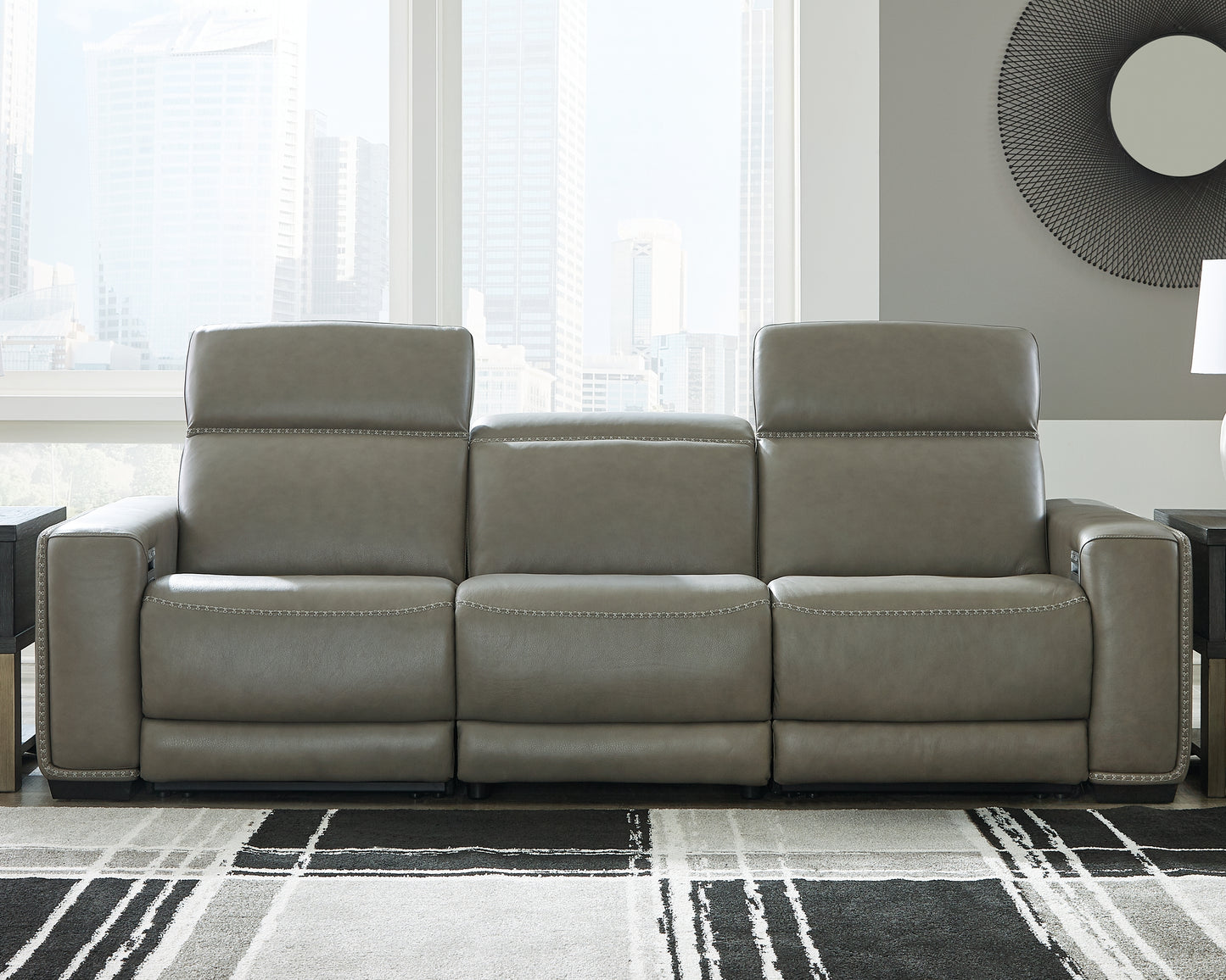 Ocala Furniture Outlet - Ashley Furniture - Correze Sectional - 3-Piece Power Reclining Sectional Sofa / Gray - U94202S2