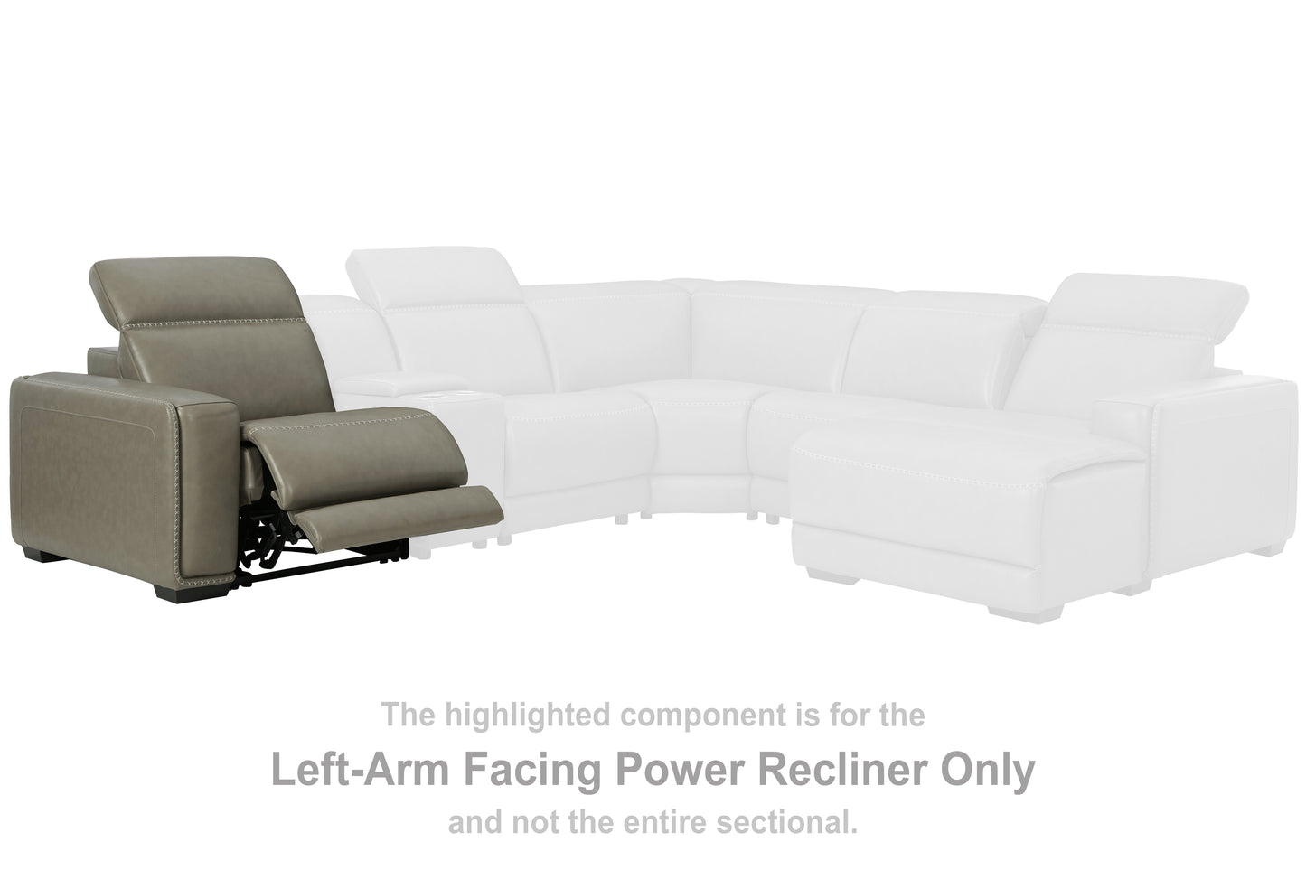 Ocala Furniture Outlet - Ashley Furniture - Correze Sectional - LAF Zero Wall Power Recliner / Gray - U9420258