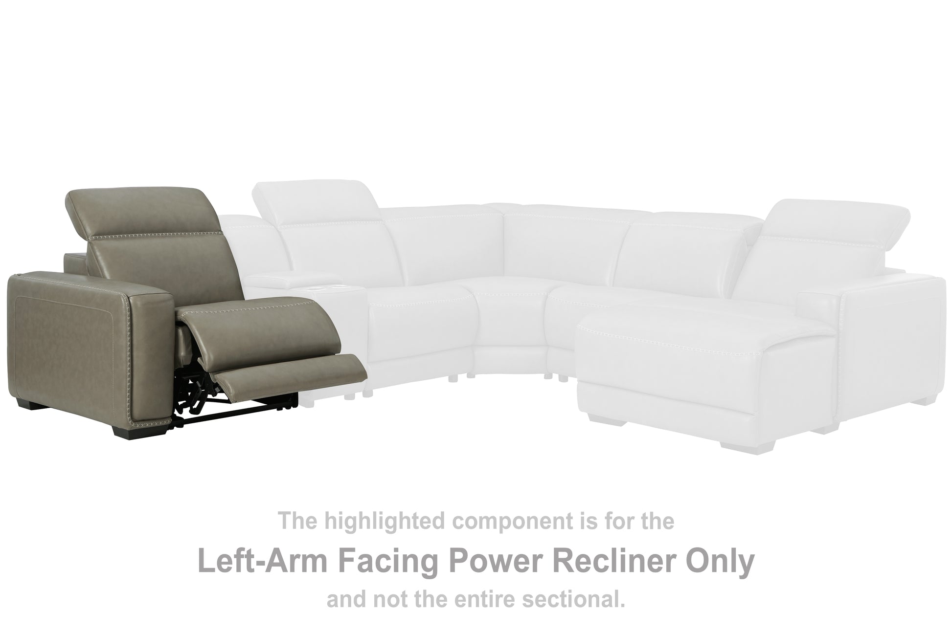 Ocala Furniture Outlet - Ashley Furniture - Correze Sectional - LAF Zero Wall Power Recliner / Gray - U9420258