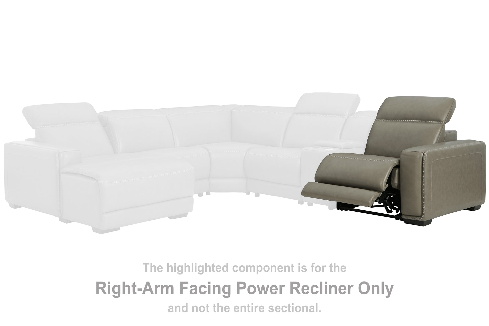 Ocala Furniture Outlet - Ashley Furniture - Correze Sectional - RAF Zero Wall Power Recliner / Gray - U9420262