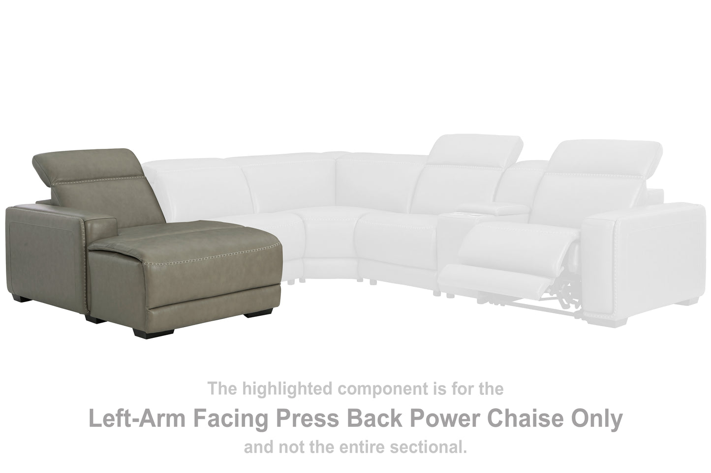Ocala Furniture Outlet - Ashley Furniture - Correze Sectional - LAF PWR Reclining Back Chaise / Gray - U9420279