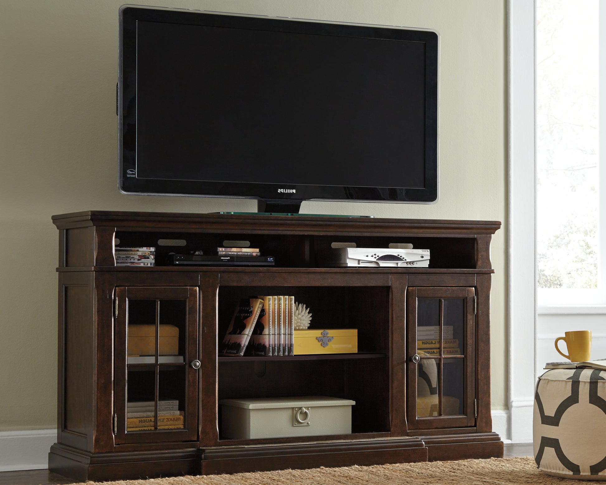 Ocala Furniture Outlet - Ashley Furniture - Roddinton 72" TV Stand - 72" / Dark Brown - W701-88