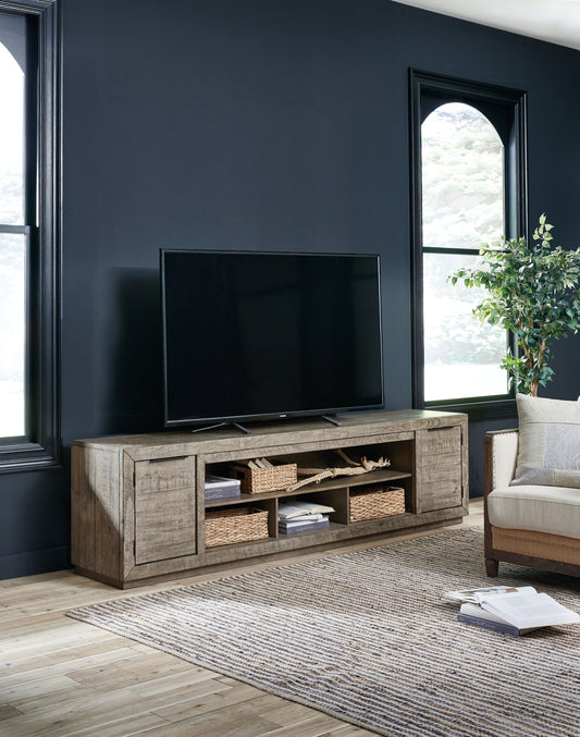 Ocala Furniture Outlet - Ashley Furniture - Krystanza 92" TV Stand - 92" / Weathered Gray - W760-78