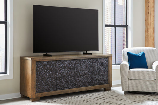 Ocala Furniture Outlet - Ashley Furniture - Rosswain 80" TV Stand - 80" / Warm Brown - W763-68