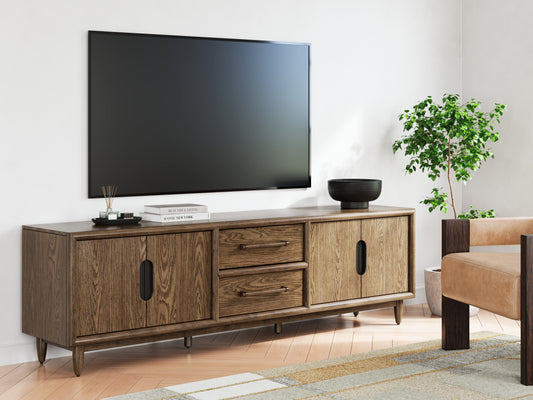 Ocala Furniture Outlet - Ashley Furniture - Roanhowe 85" TV Stand - 85" / Brown - W769-68