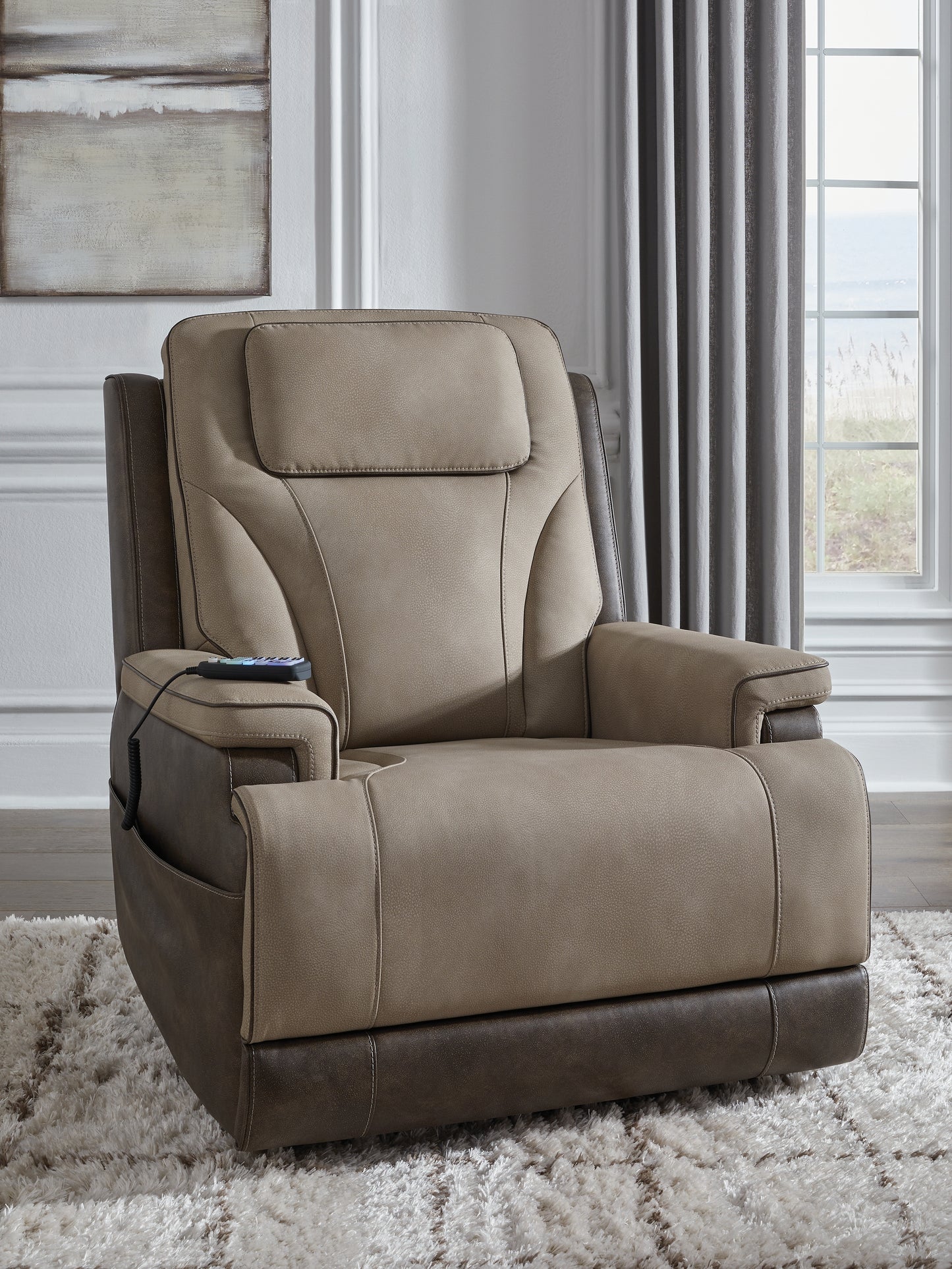 Ocala Furniture Outlet - Ashley Furniture - 4Z-Peaceful Pause Living Room - Power Lift Recliner / Sand - PC1210312