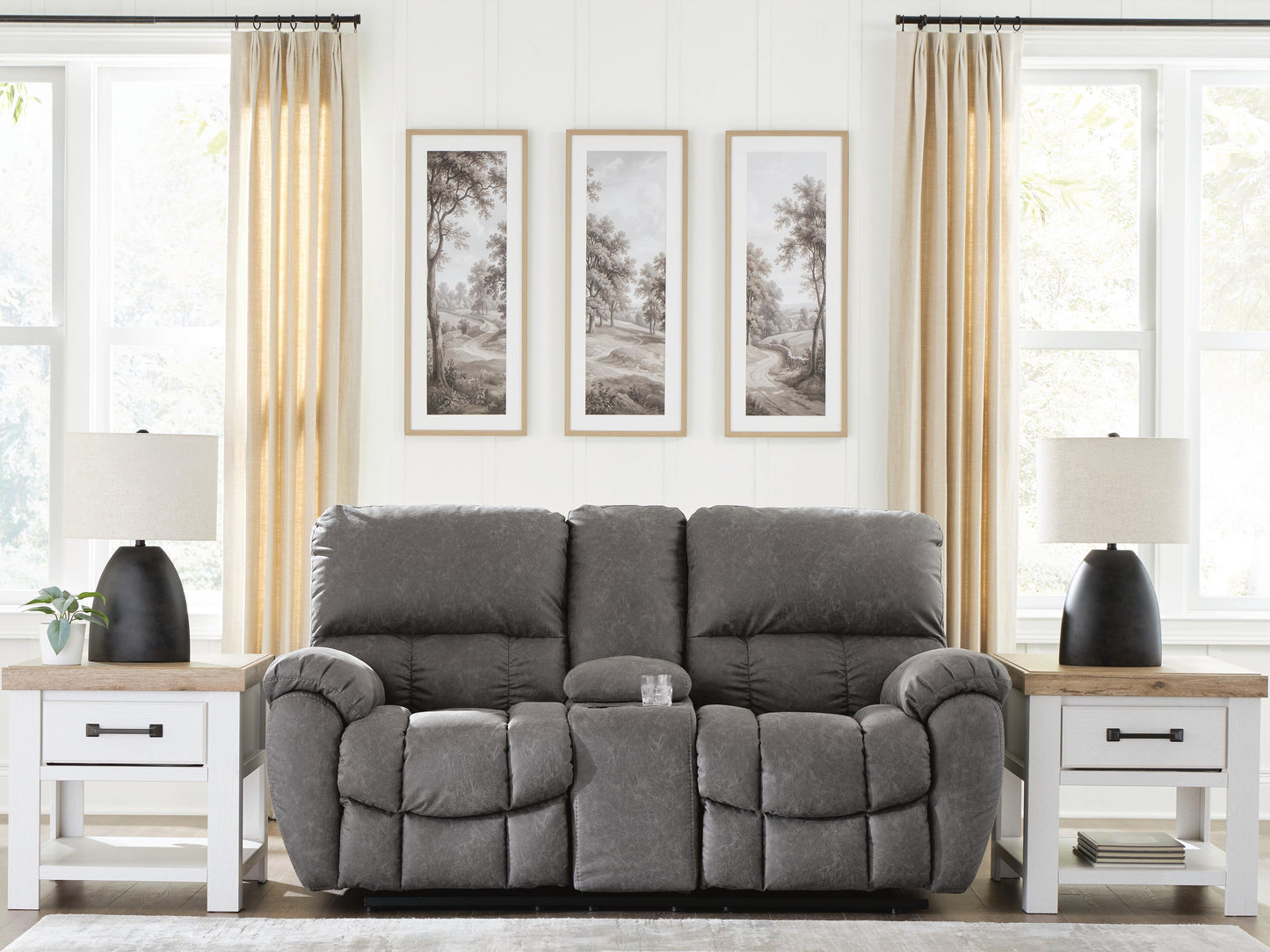 Ocala Furniture Outlet - Ashley Furniture - Bakerstein Living Room - PWR REC Loveseat/CON/ADJ HDRST - PC1250318