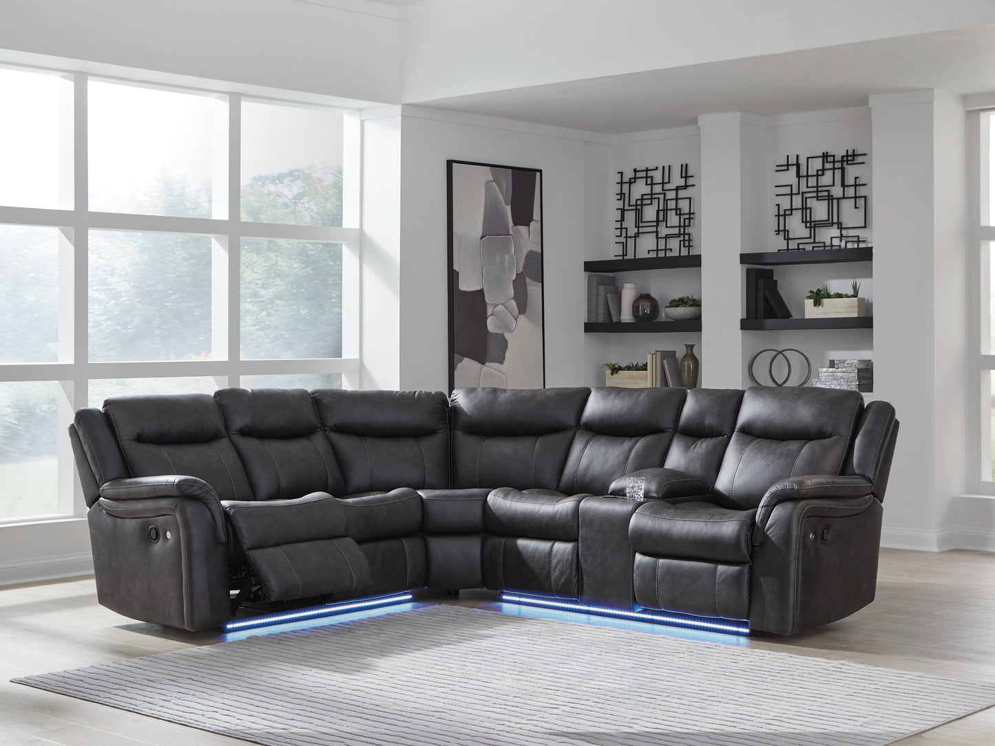 Ocala Furniture Outlet - Ashley Furniture - Sultan Meadow Sectional - 2-Piece Reclining Sectional / Carbon - PC13001S1