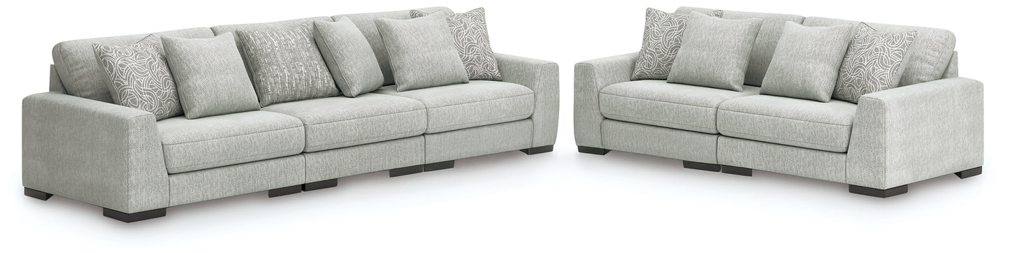 Ocala Furniture Outlet - Ashley Furniture - Regent Park 3-Piece Sectional Sofa and 2-Piece Sectional Loveseat - 3-Piece Sectional Sofa and 2-Piece Sectional Loveseat / Pewter - 14404U4